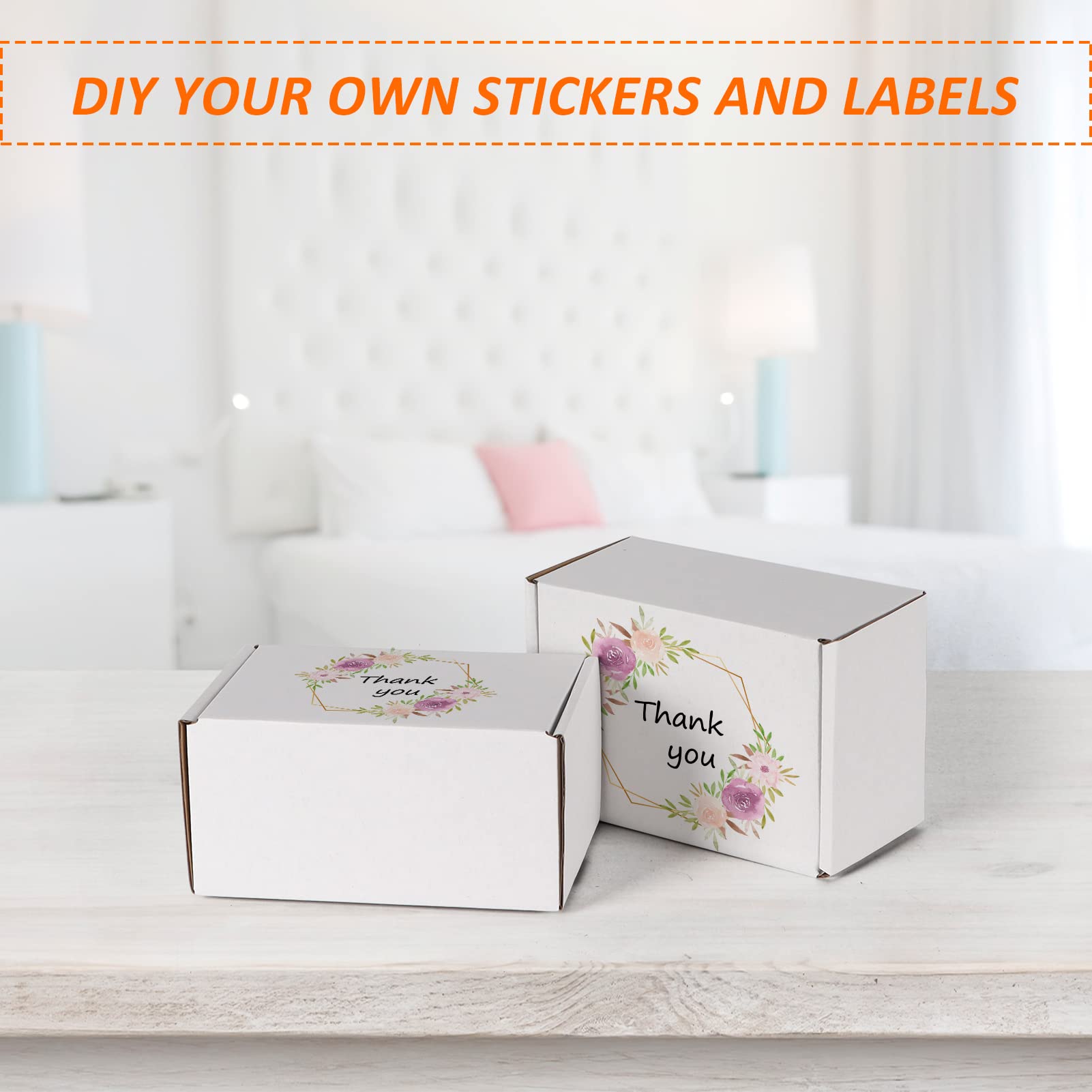 HORLIMER 6x4x3 inches Shipping Boxes Set of 50, White Corrugated Cardboard Box Literature Mailer