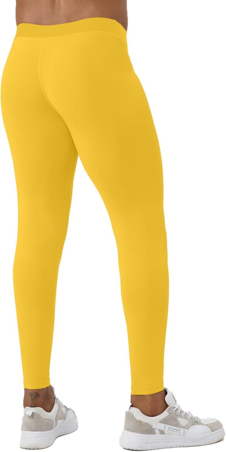 Men's Compression Pants Running Leggings,Workout Gym Football Tights Athletic Cool Dry Sports Yoga Base Layer Pants - Image 2