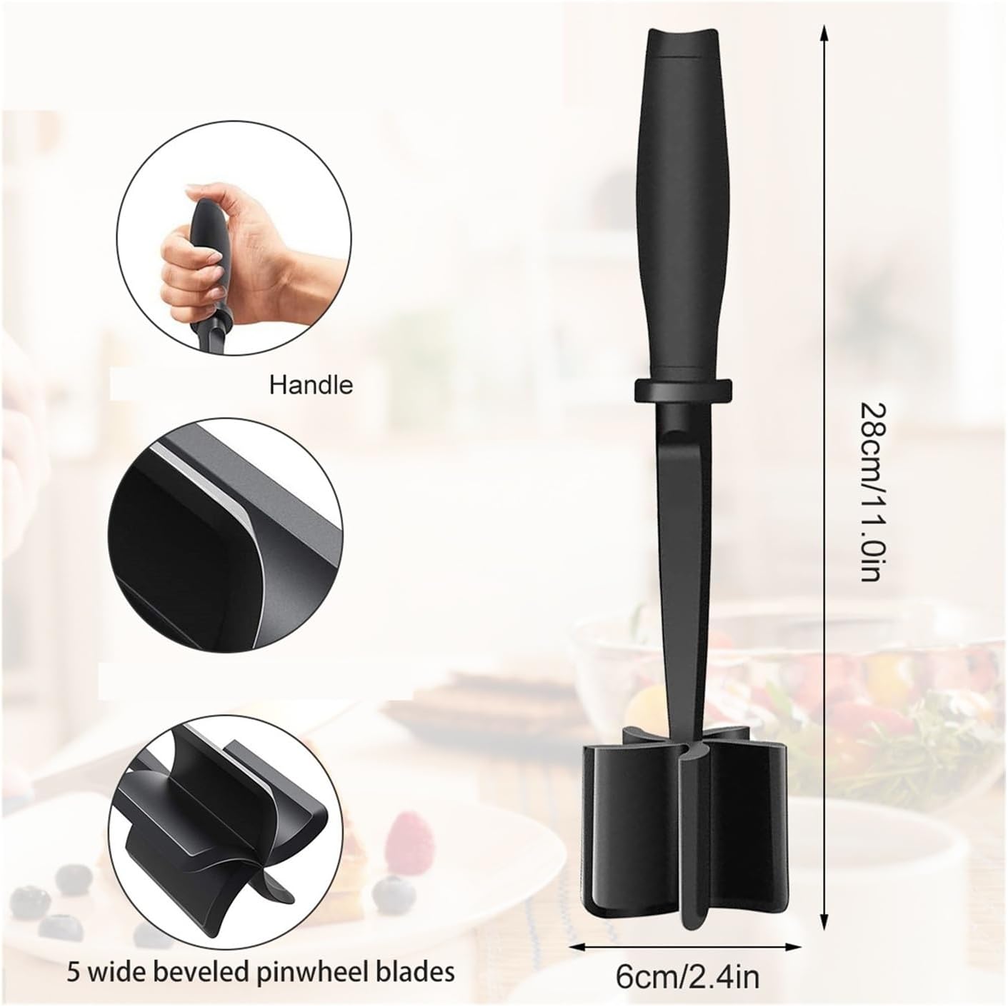 Multifunctional Meat Chopper & Potato Masher - Kitchen Tool for Ground Beef & More(1PCS)