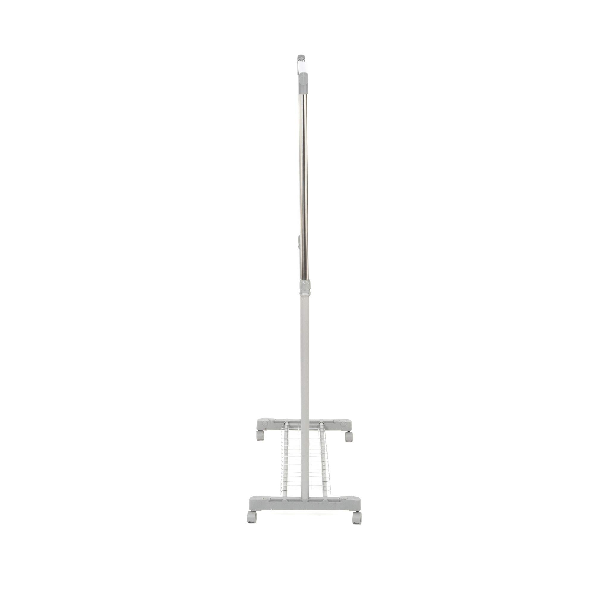 Compactor - wieszak na ubrania na kółkach, regulowana wysokość 96–160 cm, metalowy, szary LOFT (83 x 48 cm), rozmiar L