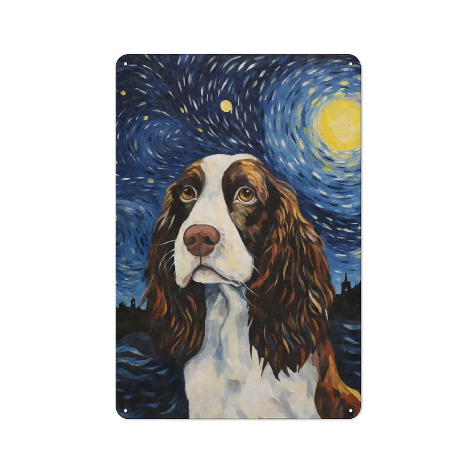 Junmoney Style-13 English Springer Spaniel Metal Wall Sign 30X20cm, Vintage Decor For Hallway Wall, New-Space Wall Decor For New Home Decorators