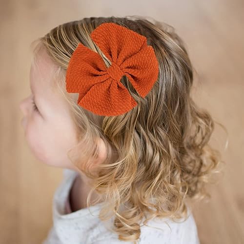 Miniatura 4 de CÉLLOT 40 lazos para el pelo de 4 pulgadas, pinzas para el pelo de cocodrilo para bebés, niñas y niños pequeños, accesorios fotográficos para el