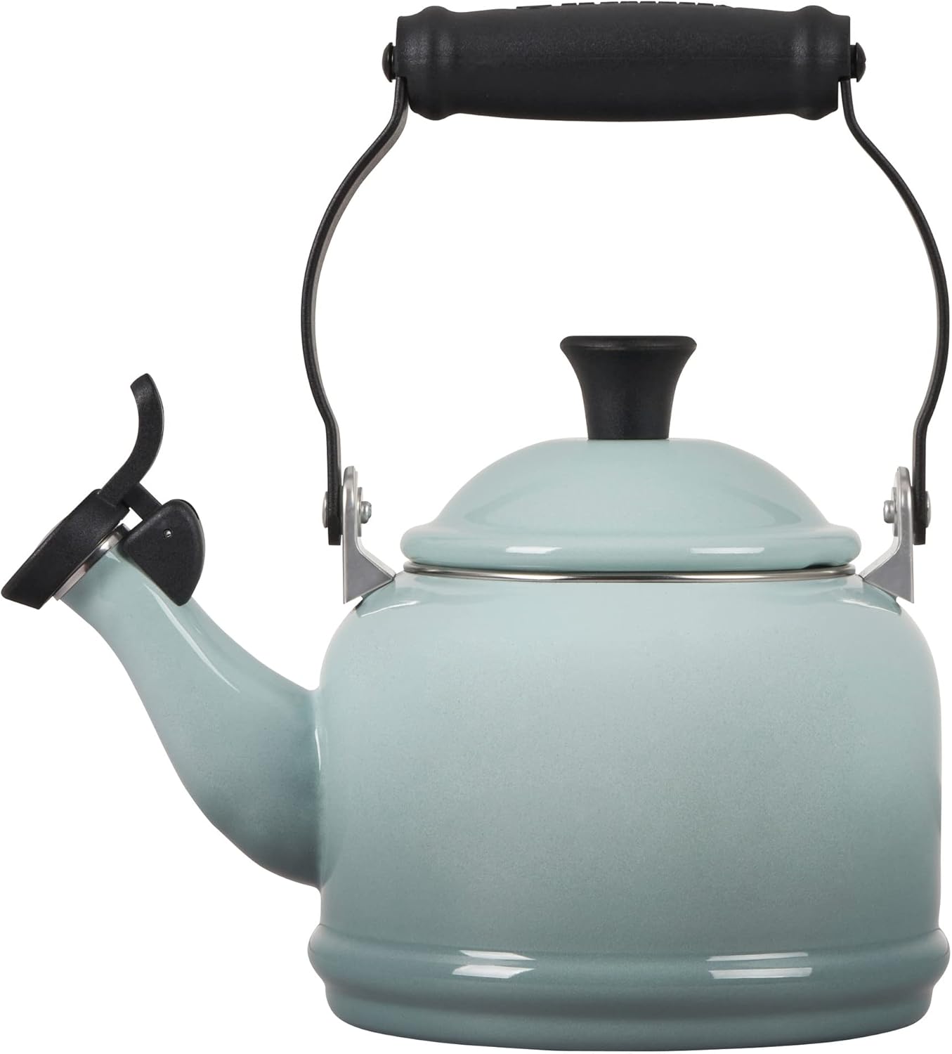 Le Creuset Enamel On Steel Demi Tea Kettle, 1.25 Quart, Sea Salt