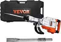 Vista 9 de VEVOR Martillo de demolición, martillo Jack Hammer MAX 3500W, martillo de hormigón, martillo eléctrico resistente de 1900 BPM, cincel de 2 piezas