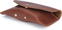 Vista 7 de Leather Eyeglass Case Genuine Leather Sunglasses Case Eyewear Pouch Glasses Sleeve Slim Unisex Eyeglass Holder