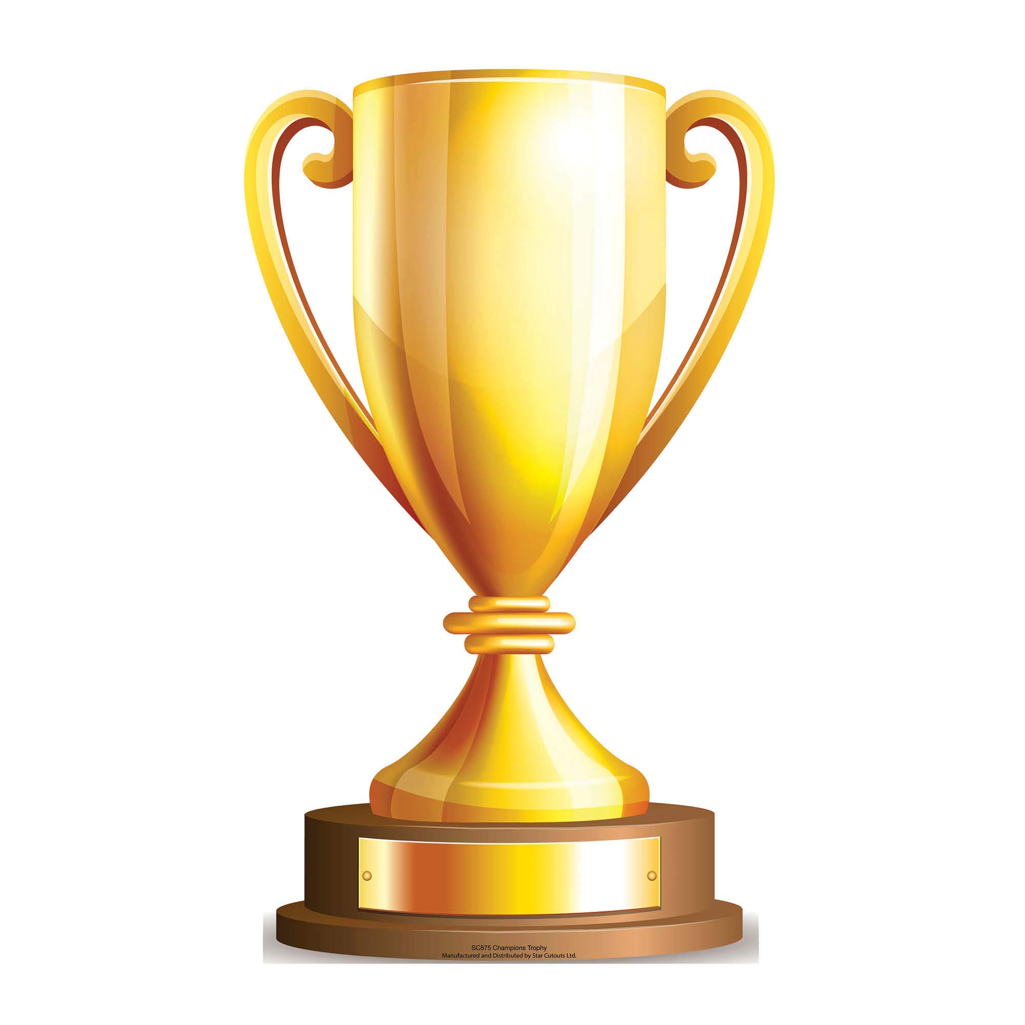 SC875 Star Cutouts Mini Champions Trophy Cardboard Cutout – Small Football Party Decoration Tabletop Prop