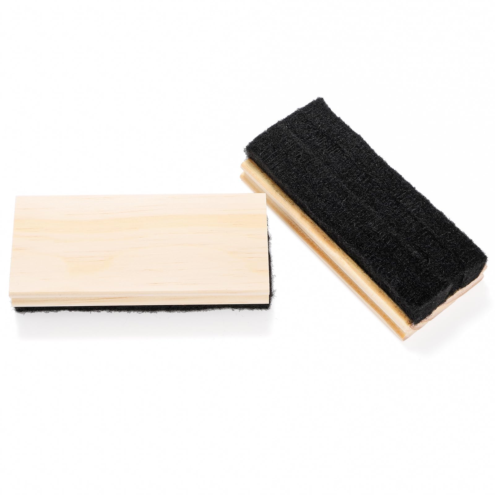 Elsjoy Lot de 12 gommes pour tableau noir, effaceur de craie en feutre de bois, nettoyeur de craie pour tableau noir, effaceur de craie en bois sans poussière, pour élèves, enseignants
