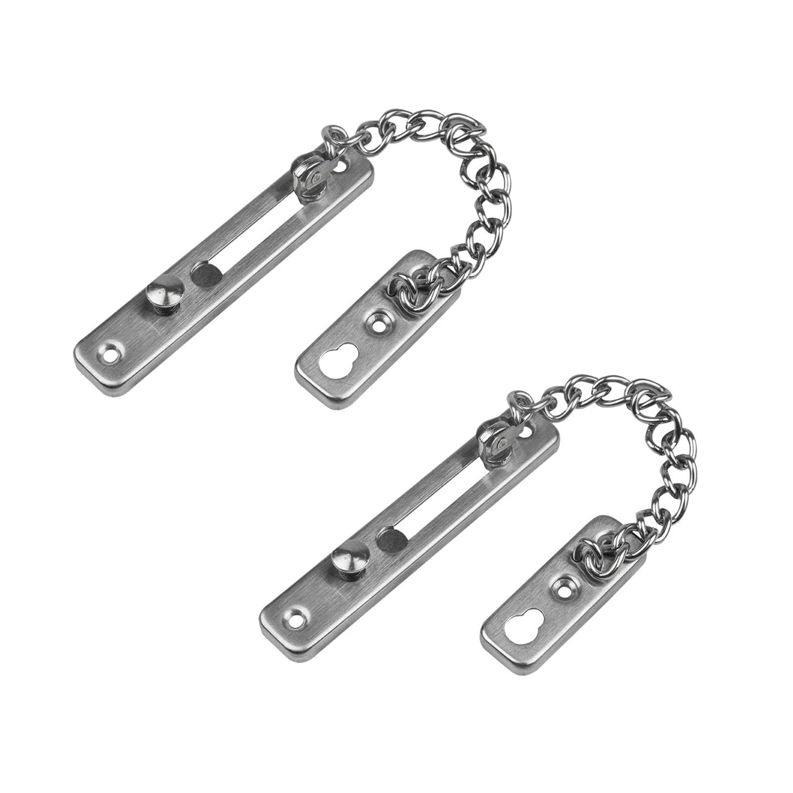 Serrure de sécurité à chaîne de porte en acier inoxydable argent avec vis