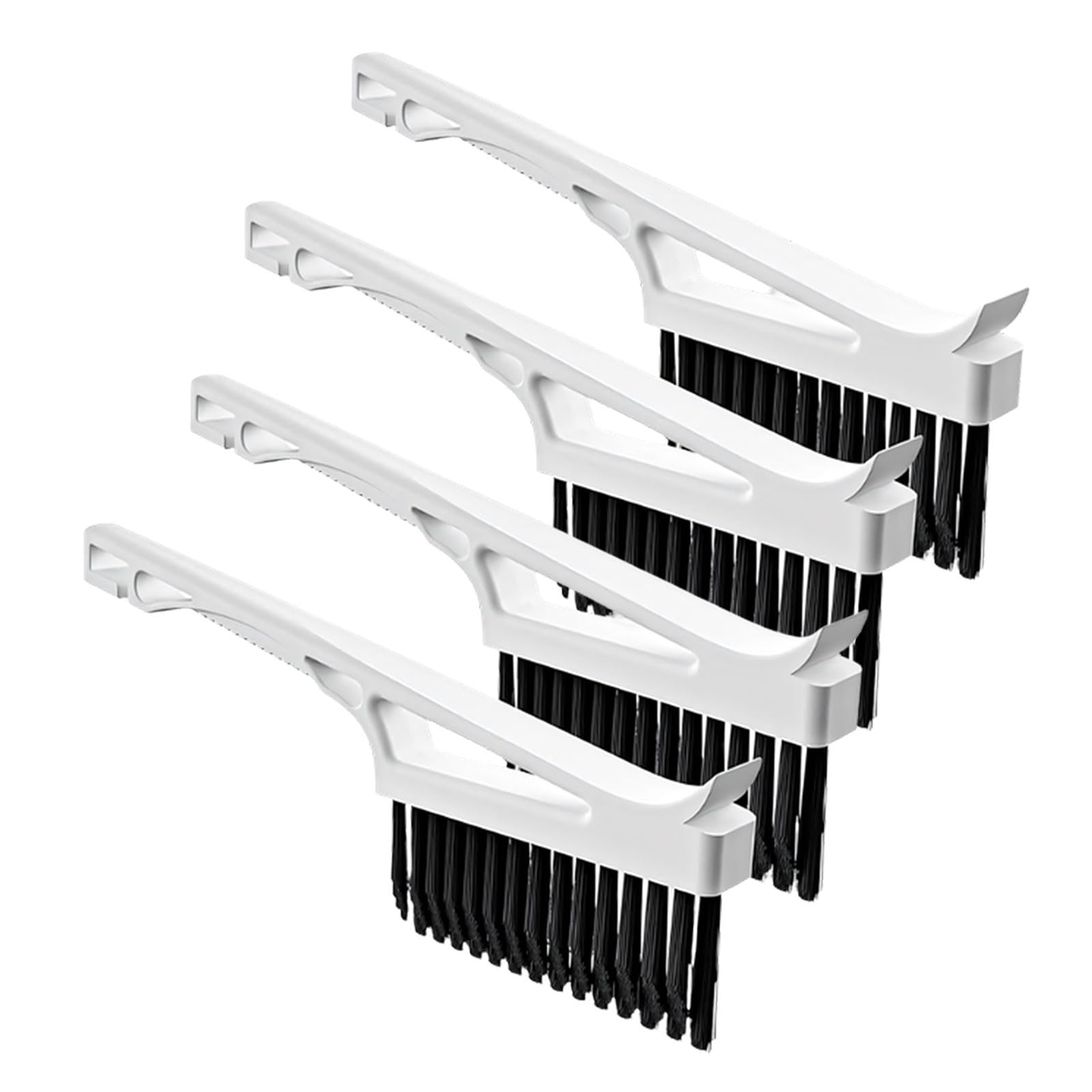 4 Pieces Heavy-Duty Scrub Brush with NonSlip Grip for Tiles Grout Shower Corners & Hard-to-Reach Surfaces Scraper Crevices Cleanup Brush