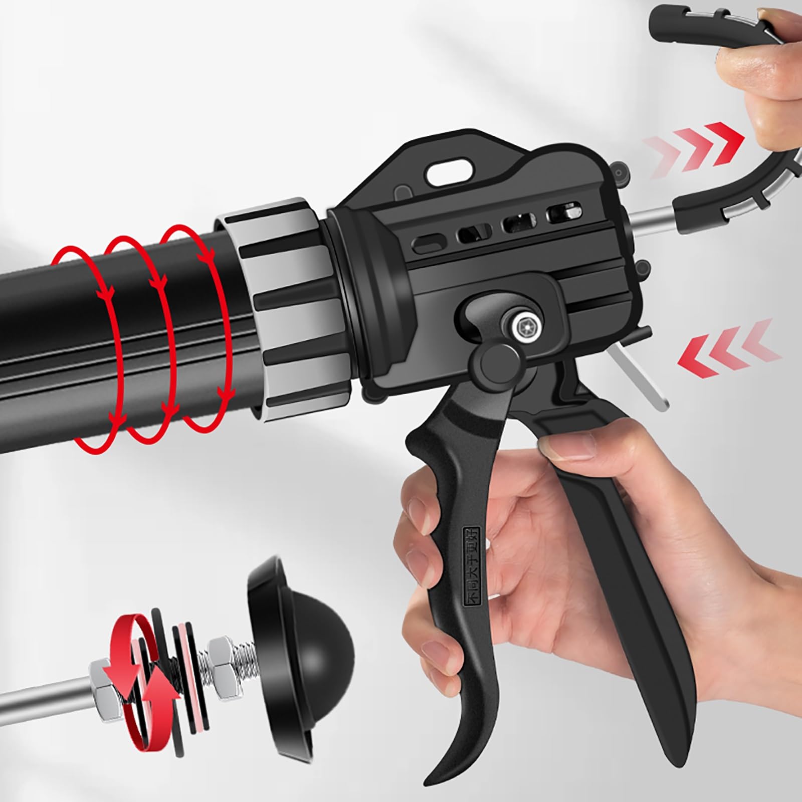 Pistola manual para calafatear Pistola de calafateo Pistola de sellado profesional Pistola de aplicación de adhesivo Cartuchos Calafateos Selladores Pistola aplicadora resistente y duradera
