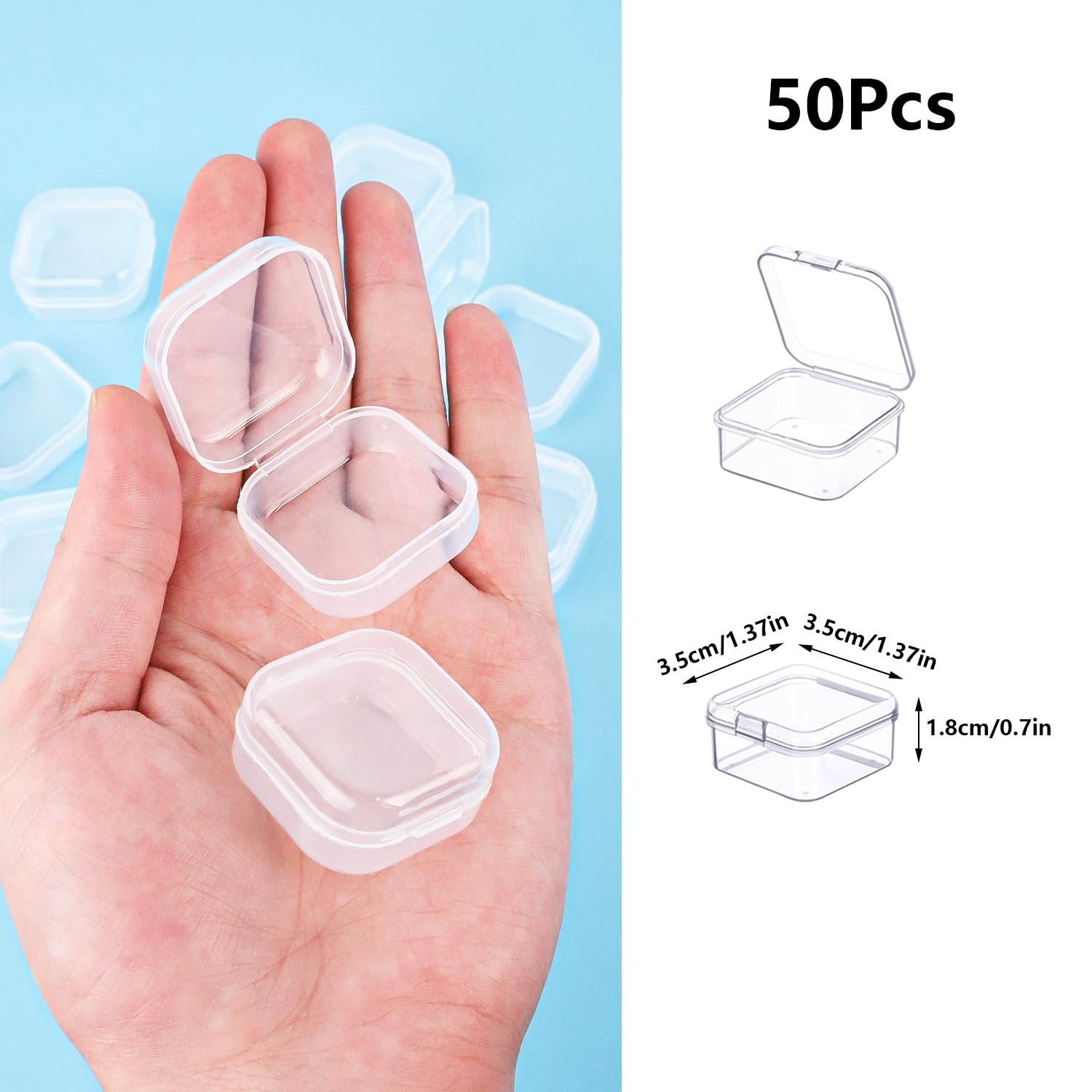 3 Contenitori Plastica Trasparente 15x6x3cm - Con Coperchio Per Perline E Oggetti Piccoli - Foto 6