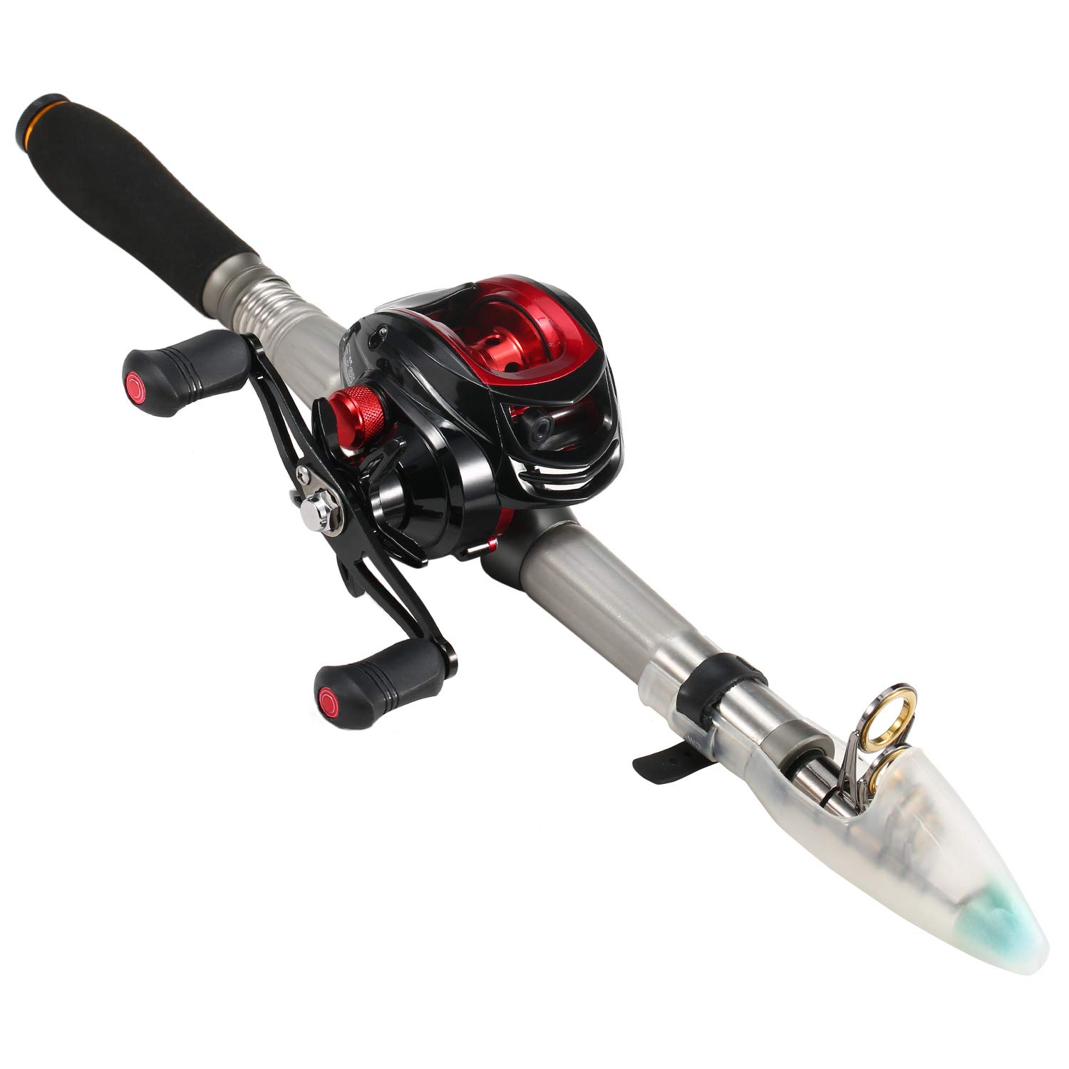 Baitcasting-Rolle, 18+1BB Kugellager, Baitcasting-Angelrolle, Hohe Geschwindigkeit, 7,2: 1 Übersetzungsverhältnis, Magnetisches Bremssystem, Baitcaster-Rolle, Rot und Schwarz, für