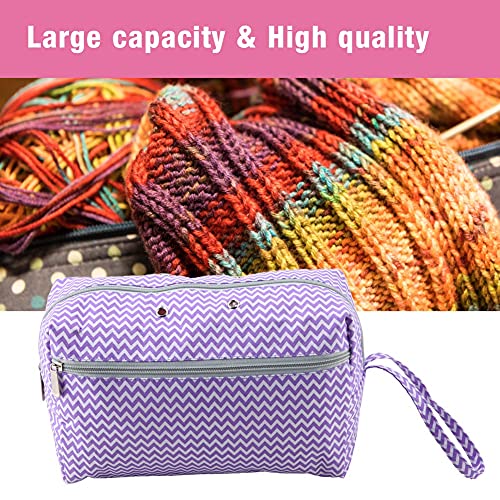 Image of Small Crochet Bag Organizer, Yarn Storage Bag, Portable Crochet Kniing Bag to Organize Kniing Tools and Accessories (Straight L Size)