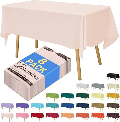 Miniatura 220 de Mantel desechable de alta calidad, paquete de 12, manteles de 54 x 108 pulgadas para fiestas, manteles decorativos para mesas rectangulares, mantel
