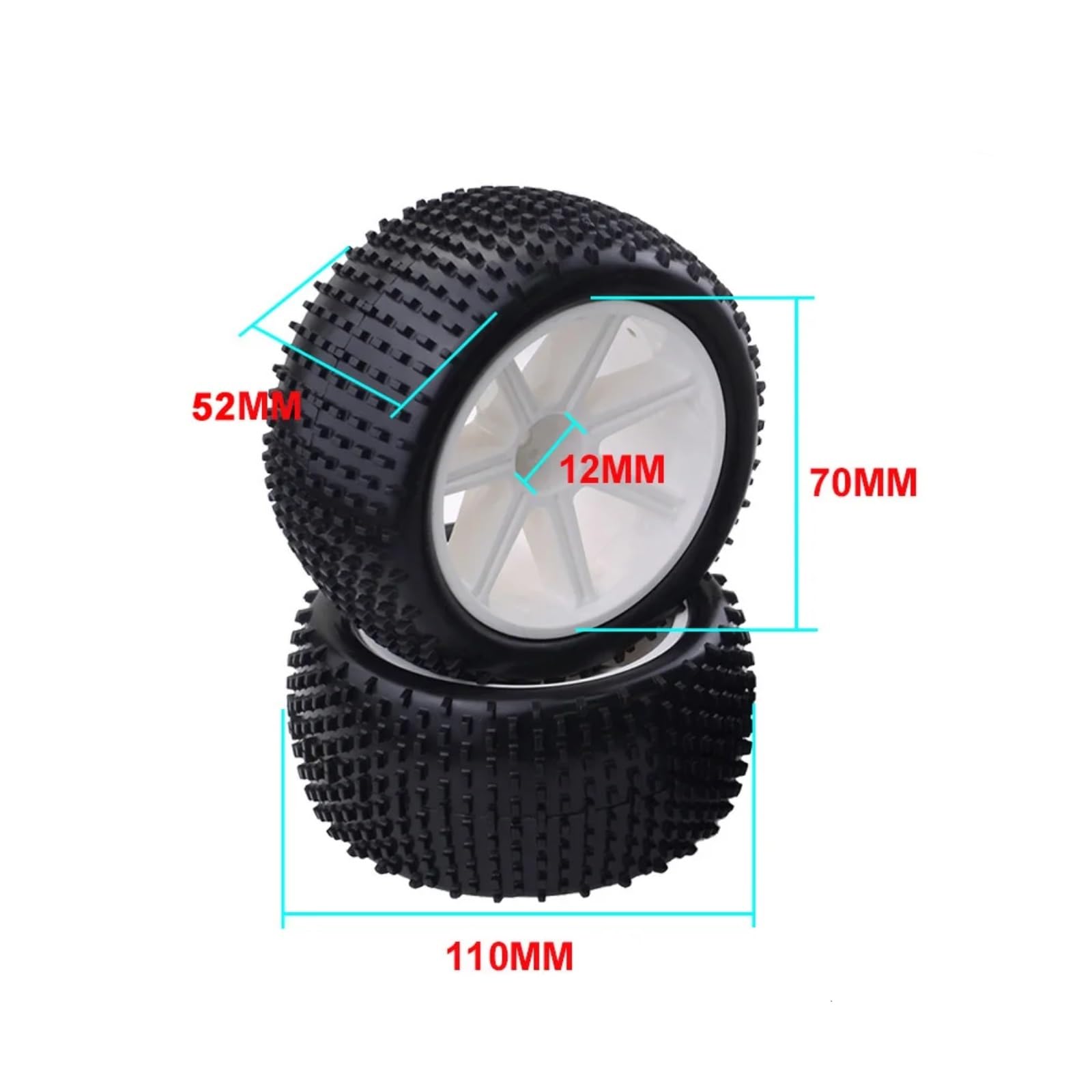 Neumático RC para ZD para Racing 1/10 Neumáticos Ruedas 110mm Goma 12mm Piezas para Cubo Hexagonal RC Modelo Coche Accesorio Ensamblar Reemplazo Reemplazar Modificado
