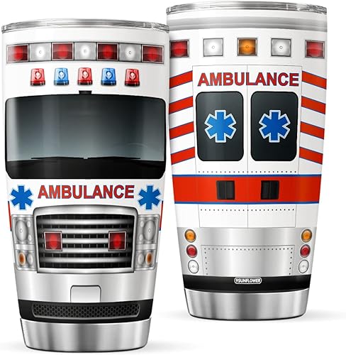 9SUNFLOWER Ambulancia - Vaso de café para regalos de cumpleaños para adultos, mujeres, hombres, médicos, enfermeras, trabajadores de la salud,