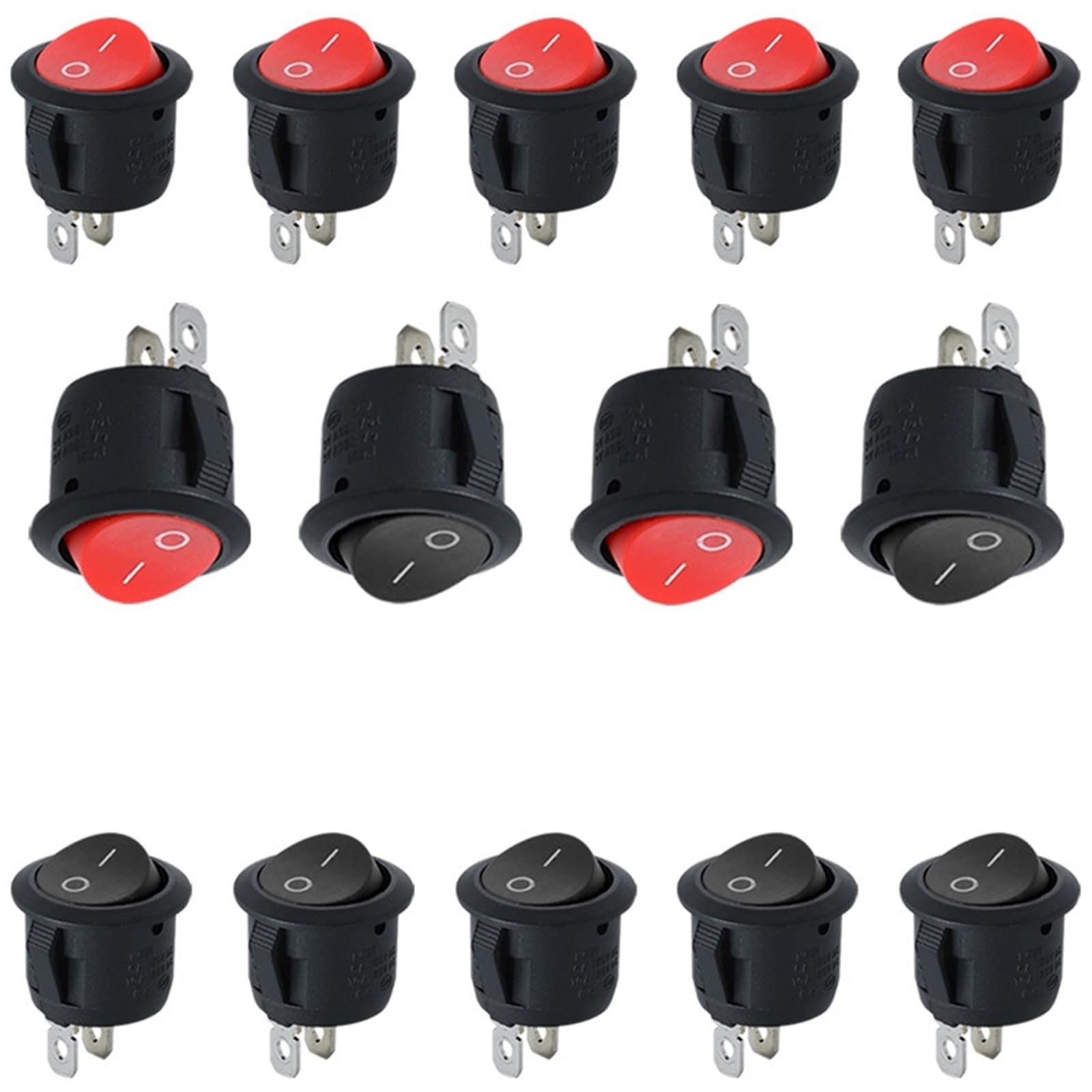 Snapklik.com : 5/20/100Pcs 2Pins ON-Off KCD1 Round Rocker Switch Push ...