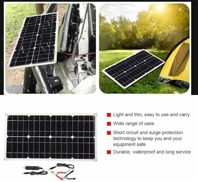 Panel Solar 500W 18V Monocristalino Portátil Impermeable Celda para Sistema de Energía Recargable para Coche y RV al Aire Libre