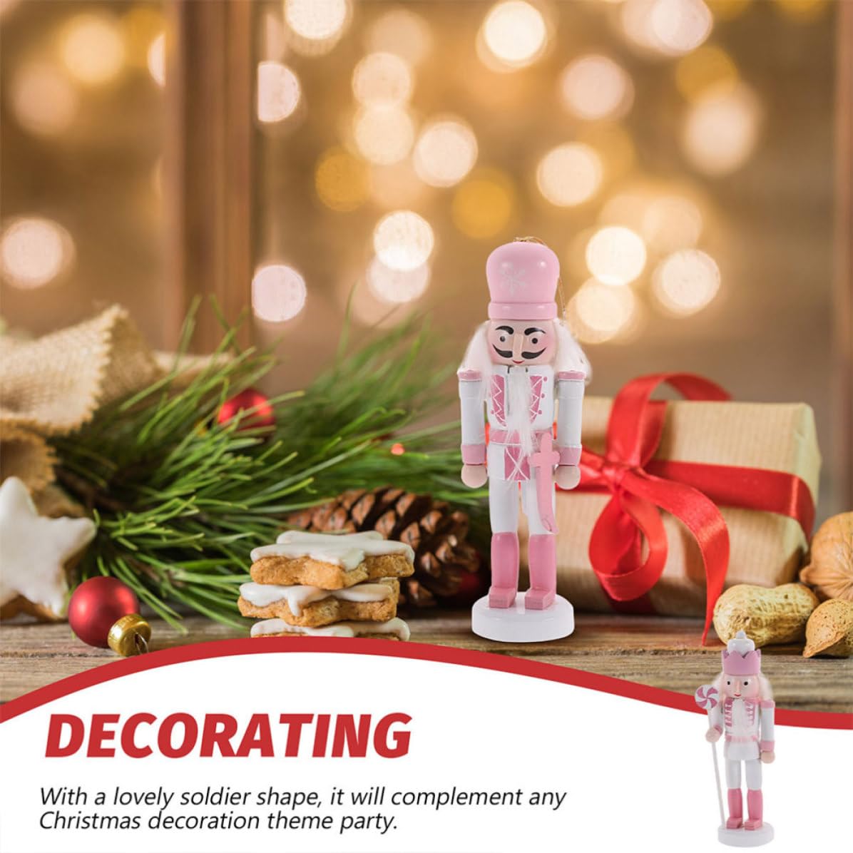 FRCOLOR 10 Unidades Adornos Tradicionales de Madera para Navidad, Figuras Colgantes Creativas para Mesa, Hogar y Hotel