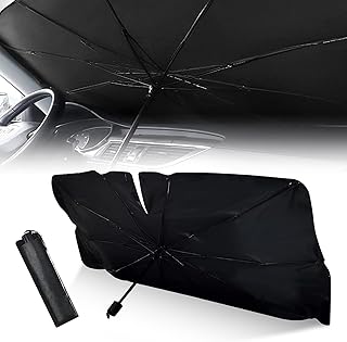 1 PC Windshield Sun Shade for Car, Foldable Reflective Sunshade for Front Window Protect Vehicle from UV Sun and Heat, Keeps Vehicle Cool Fit Most Vehicles - Opening Design (55 x 31 inches)