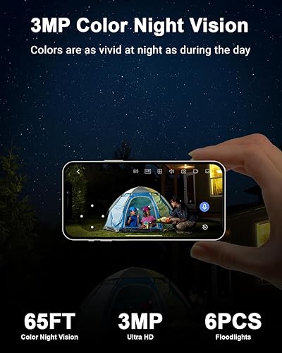 Miniatura 6 de Cámara de seguridad solar inalámbrica para exteriores, cámara alimentada por batería de 4MP 360, cámara PTZ WiFi con detección de movimiento PIR,