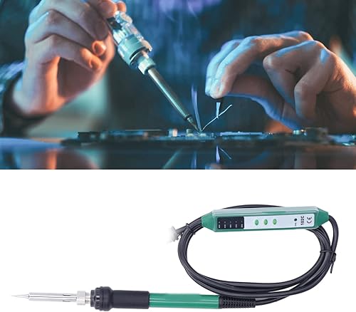 Miniatura 2 de Pwshymi Soldador eléctrico Control de temperatura ajustable Kit de soldador portátil Kit de soldadura puntiaguda para electrónica BST102C (estándar