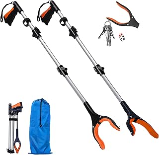 Grabber Reacher Tool, 2 Pack 43 Inch Grabbers for Elderly Grab It Reaching Tool, Trash Picker Grabber with Magnets & Rotating Head for Pick up, Aid, Gripper