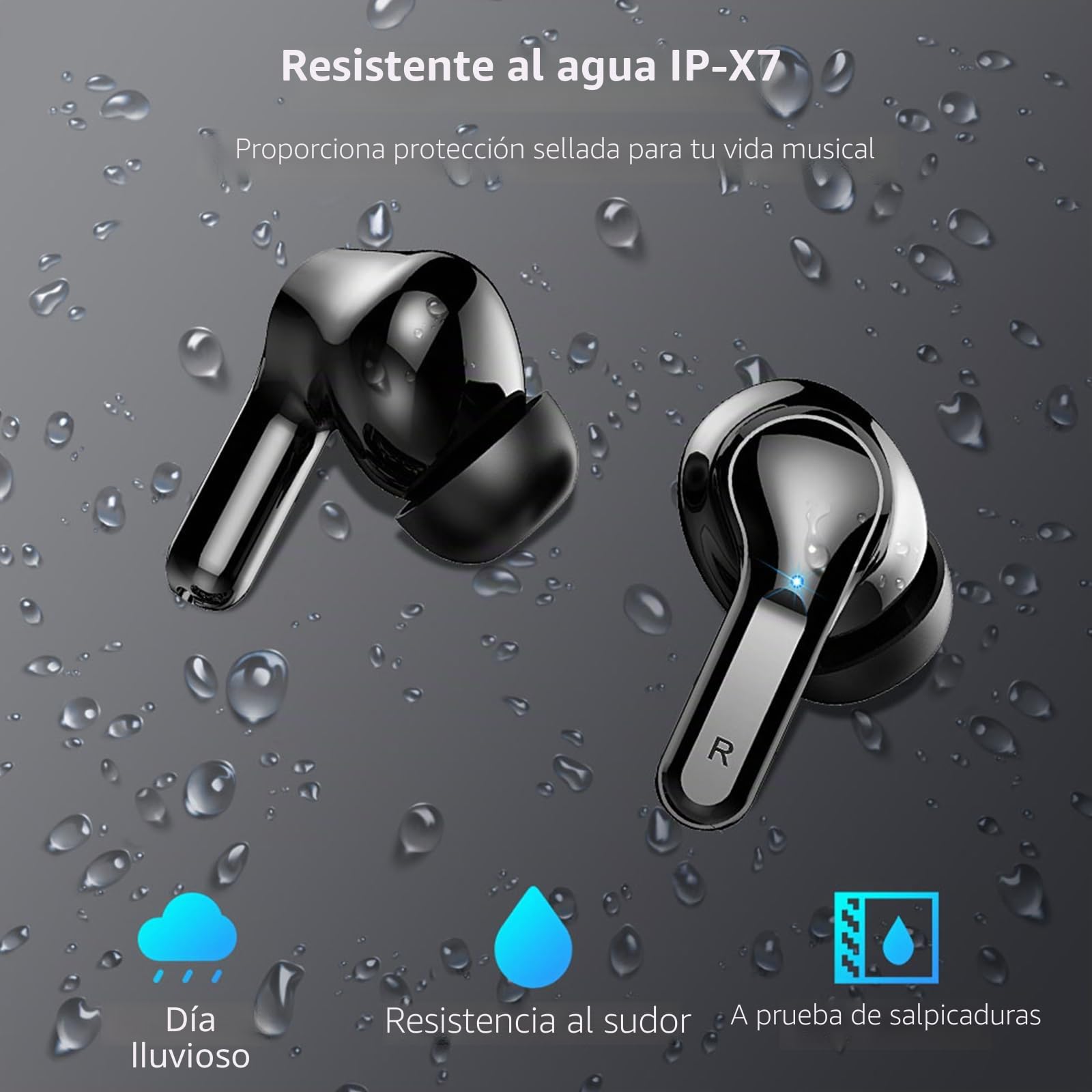 Auriculares Inalámbricos Bluetooth, 2026 Cascos Inalambricos Bluetooth 5.4 HiFi Estéreo con 4 ENC Mics, Auriculare Bluetooth con Reducción de Ruido, 48H Earbuds IP7 Impermeable, USB-C, Pantalla LED