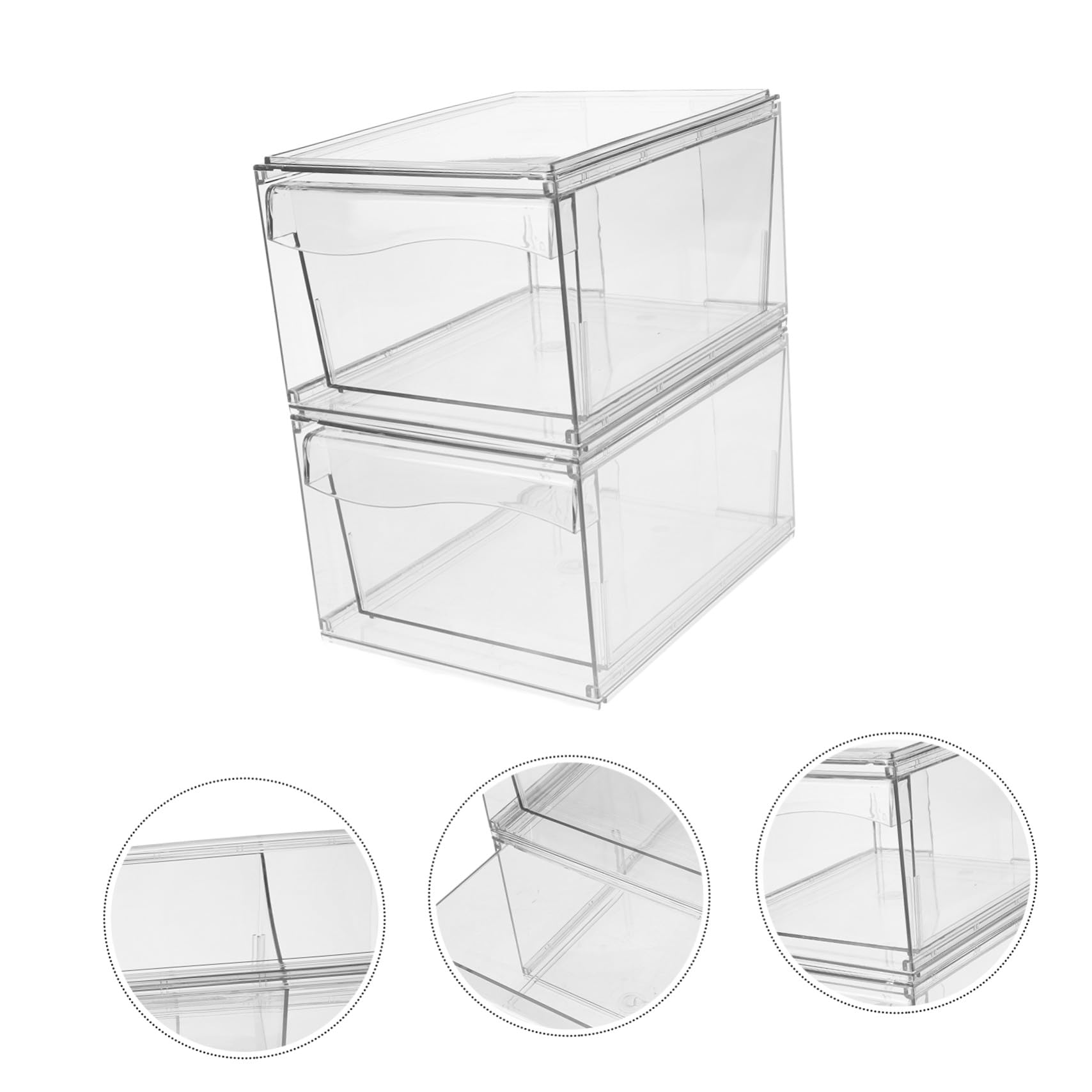 Ipetboom 2 Stück Teiliges Organizer Multifunktionale Aufbewahrungsbox für Kosmetik Schmuck und Bürobedarf Stapelbar Leicht zu Reinigen Platzsparend für Schreibtisch und Badezimmer