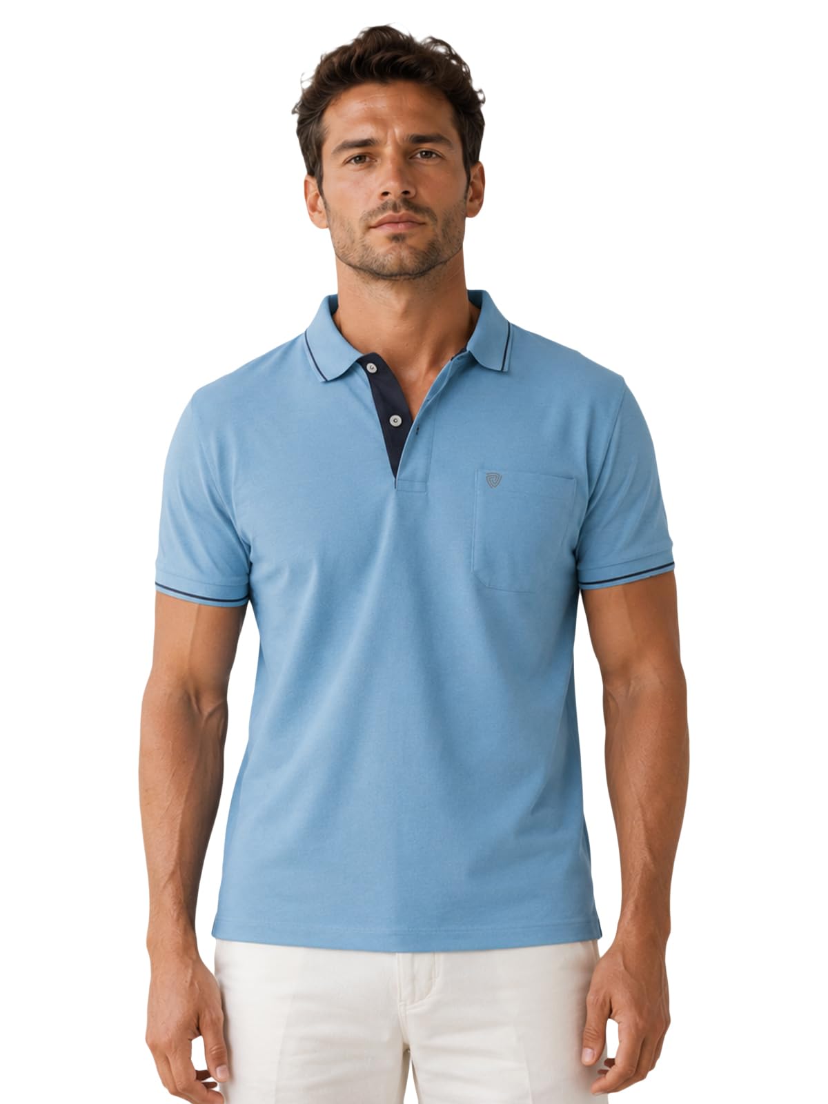 lux cozi Men's T-Shirt with Chest Pocket | Polo T-Shirt for Man | Plain Casual Stylish | Half Sleeve| Cotton Blend Collar Polo T-Shirts for Men-picture-20
