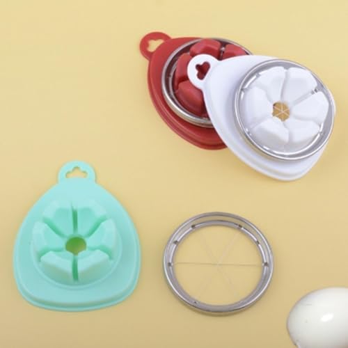 Miniatura 6 de Cortador de huevos para huevos duros, fácil de cortar huevos en rodajas, cuña y dados, cuerpo de ABS resistente con cables de acero inoxidable, pies