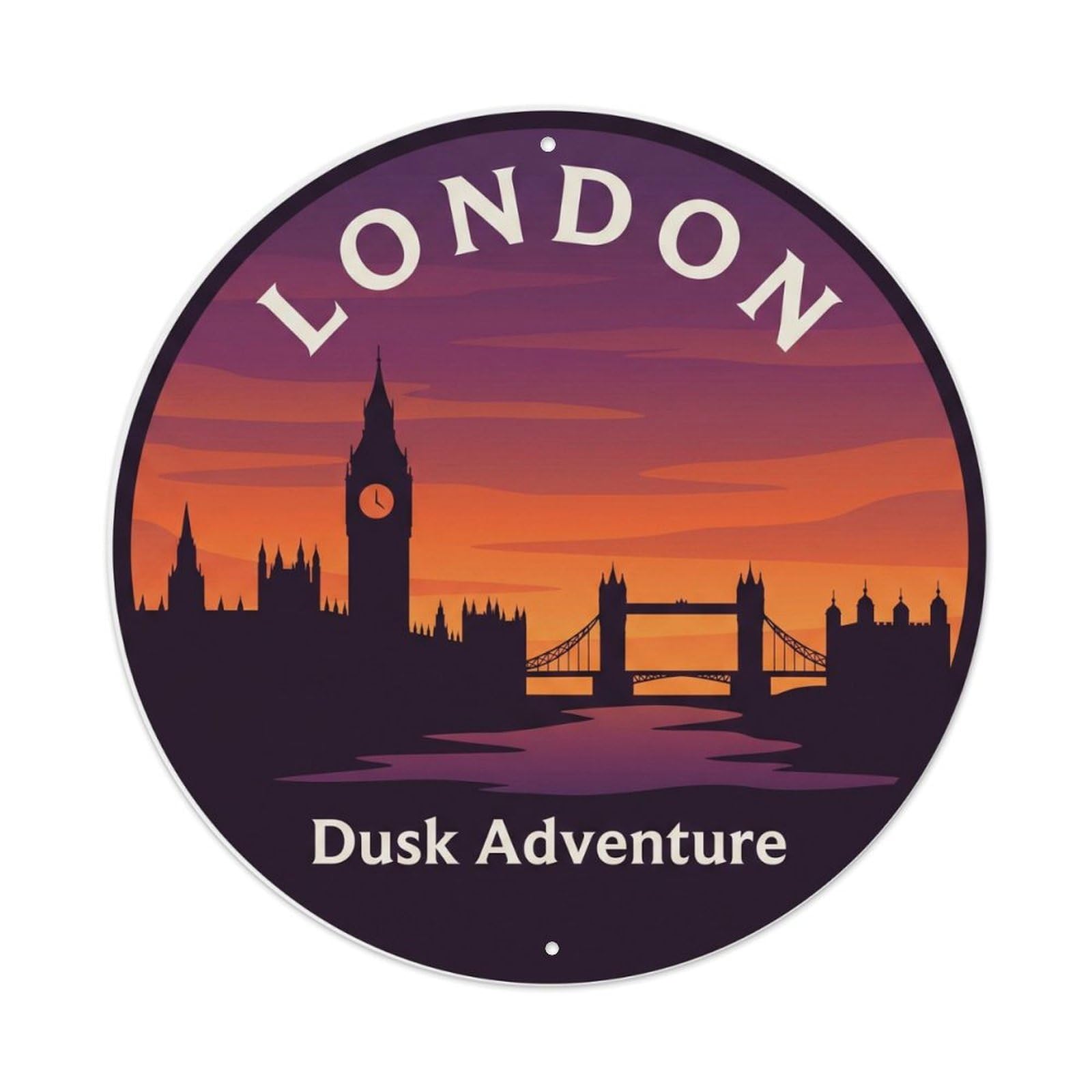 Fqcyn Style Vintage Travel London Dusk Adventure Metal Tin Sign