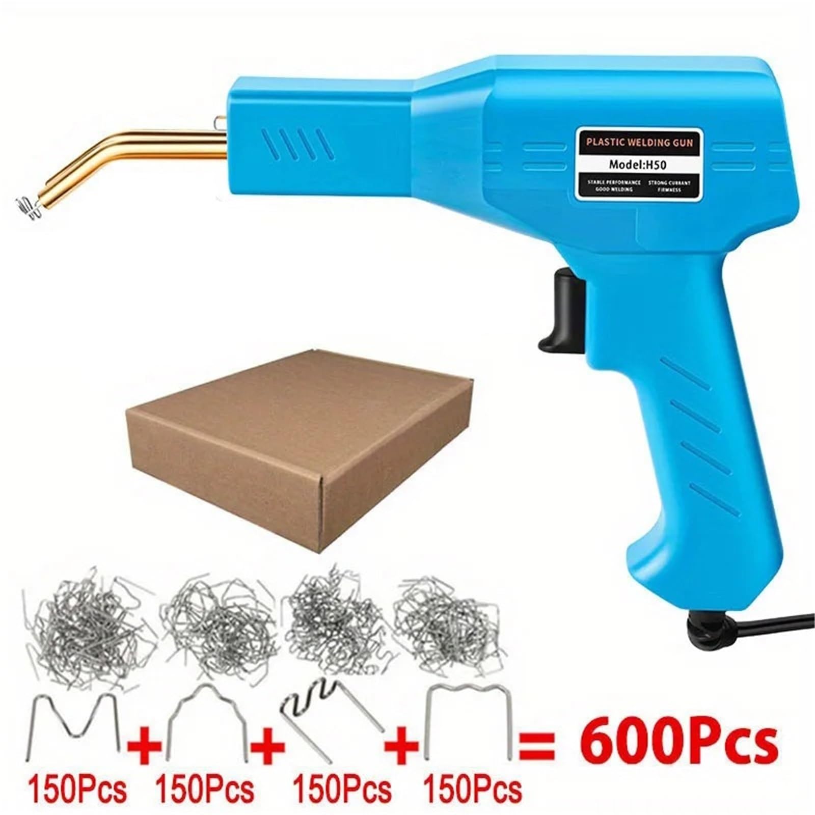 Kit saldatore per plastica da 50 W con pistola per pinzatrice a caldo per riparazione paraurti auto(With box)