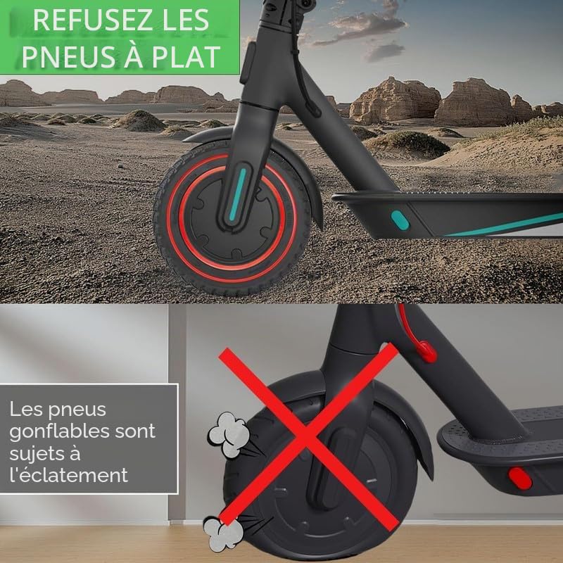 10x2.0 Pouces Pneu Solide, 10x2.125 10x2/54-152 50/75-6.1 Pneu de Rechange, pour Scooter électrique SoFlow SO3/S06 NUI KQI3 Novamile N20/ N20, Antidérapant Antidéflagrant, Rouge 2PCS