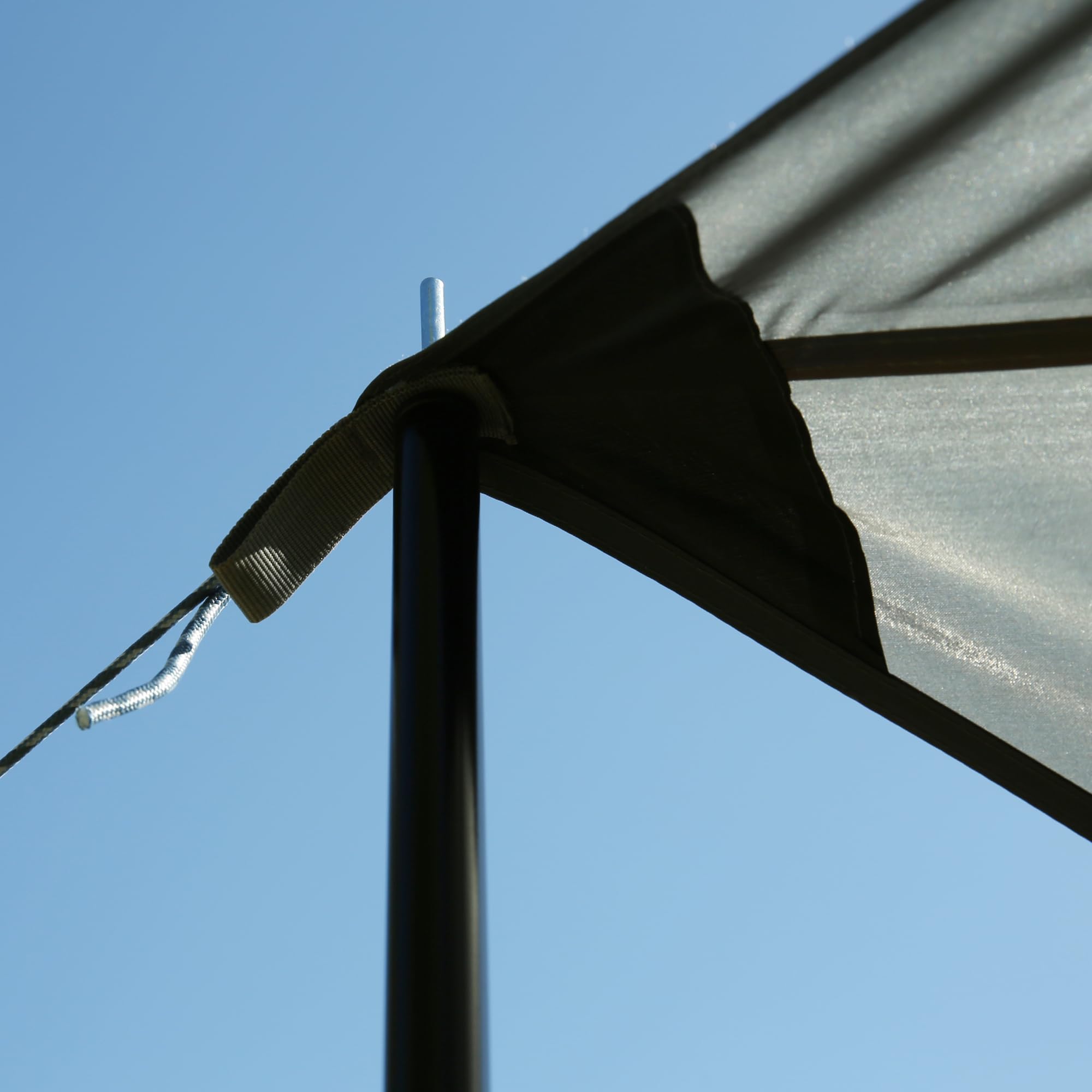 your GEAR Sonnensegel Atrani 3 x 3 m Sonnenschutz Wetterschutz Tarp 2 Auftstellstangen Wasserdicht 5000 mm Grau