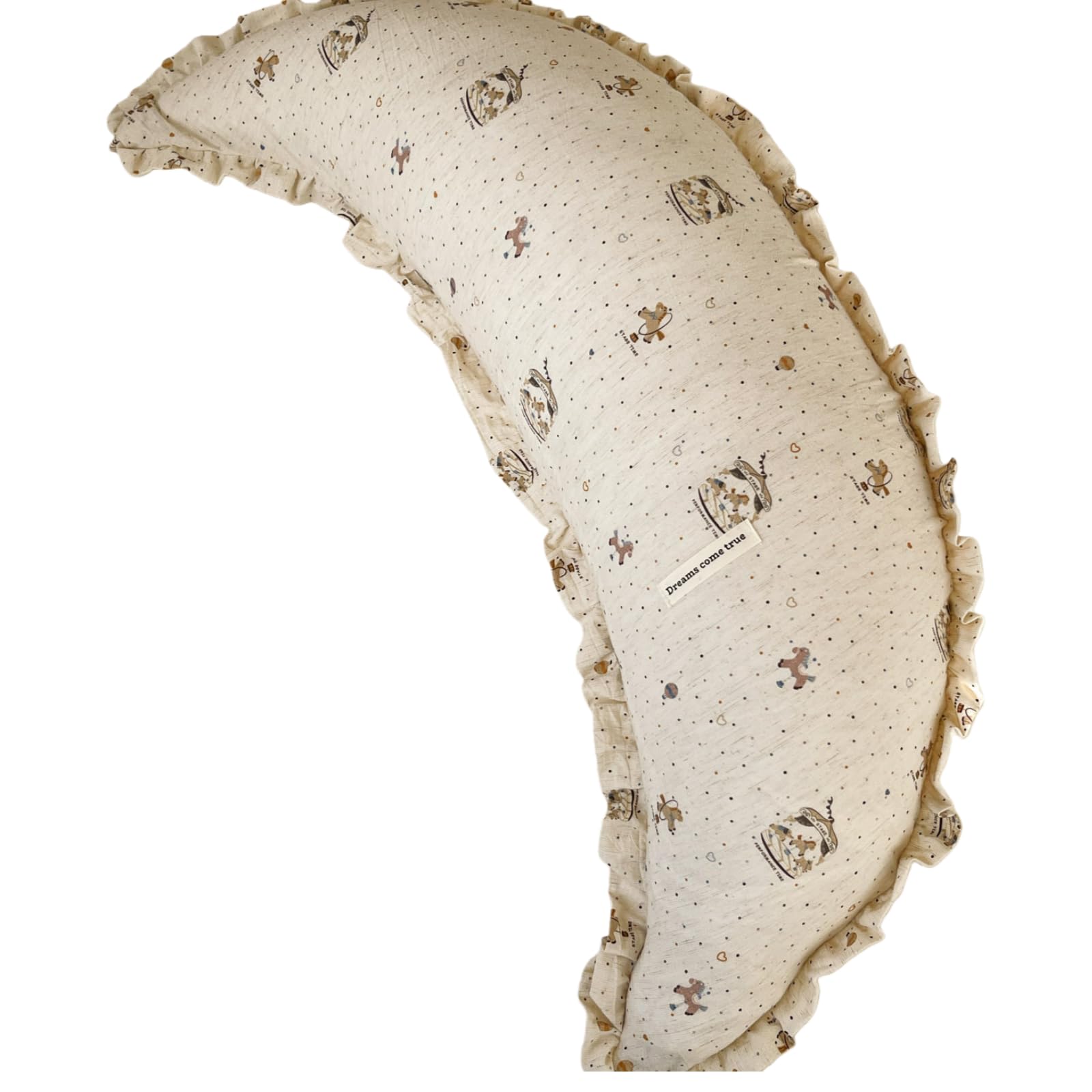 Photo 1 of ***STOCK PHOTO FOR REFERENCE ONLY***DIFFERENT PATTERN**DLCOFOUND Cotton Linen Crescent Moon Body Pillow with Removable Washable Cover, Soft Support Pillow for Side Sleepers, Adults, Pregnancy and Lumbar Rest (Shadow)