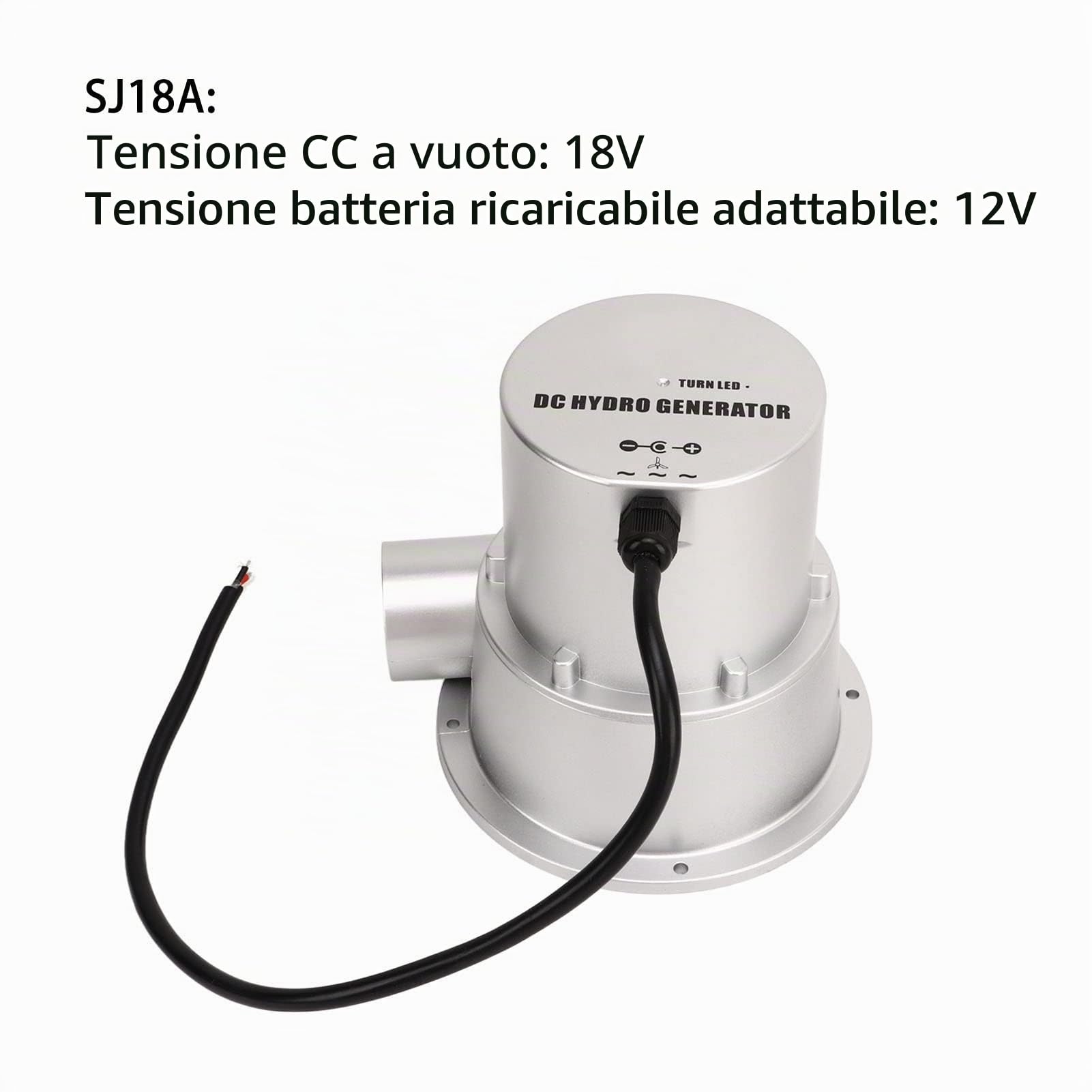 Piccolo Generatore Idroelettrico a Turbina Ad Acqua Motore Brushless a Magneti Permanenti per la Generazione di Energia Idroelettrica Supporta la Ricarica di Batterie 12V 24V (SJ18A)