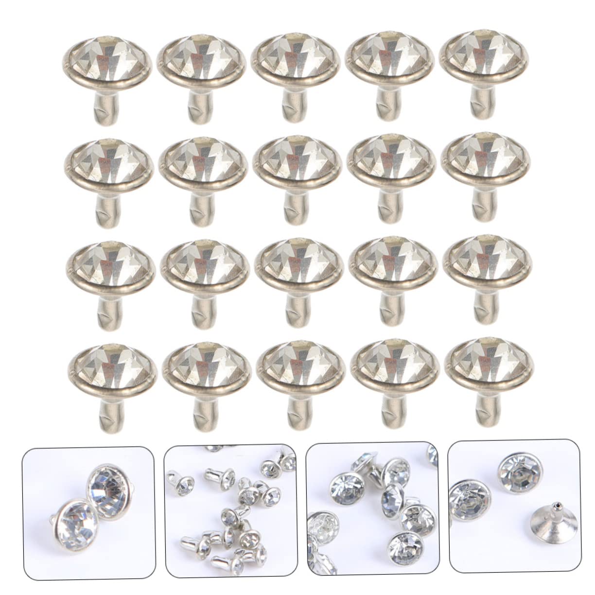 Lurrose 1000 Juegos remaches diamante Remaches para ropa herramientas para manualidades espiga cuero chaqueta jeans decoración remache artesanal cuero remaches para cuero Metal