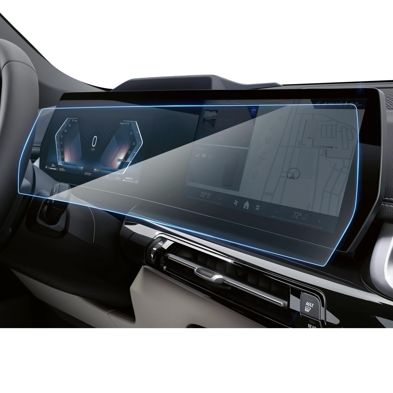 10,7" Navigation+10,25" Dashboard Protector Pantalla para B-M-W X1 | Funda Pantalla, Pelicula 9H Cristal Templado, Anti-Huellas Dactilares, Anti-Arañazos, BMW X1 iX1 X2 iX2 / 1 Series 2023-2026