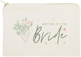 The Cotton & Canvas Co. Floral Mother of the Bride Wedding Cosmetic Bag, Bridal Party Gift and Travel Make Up Pouch