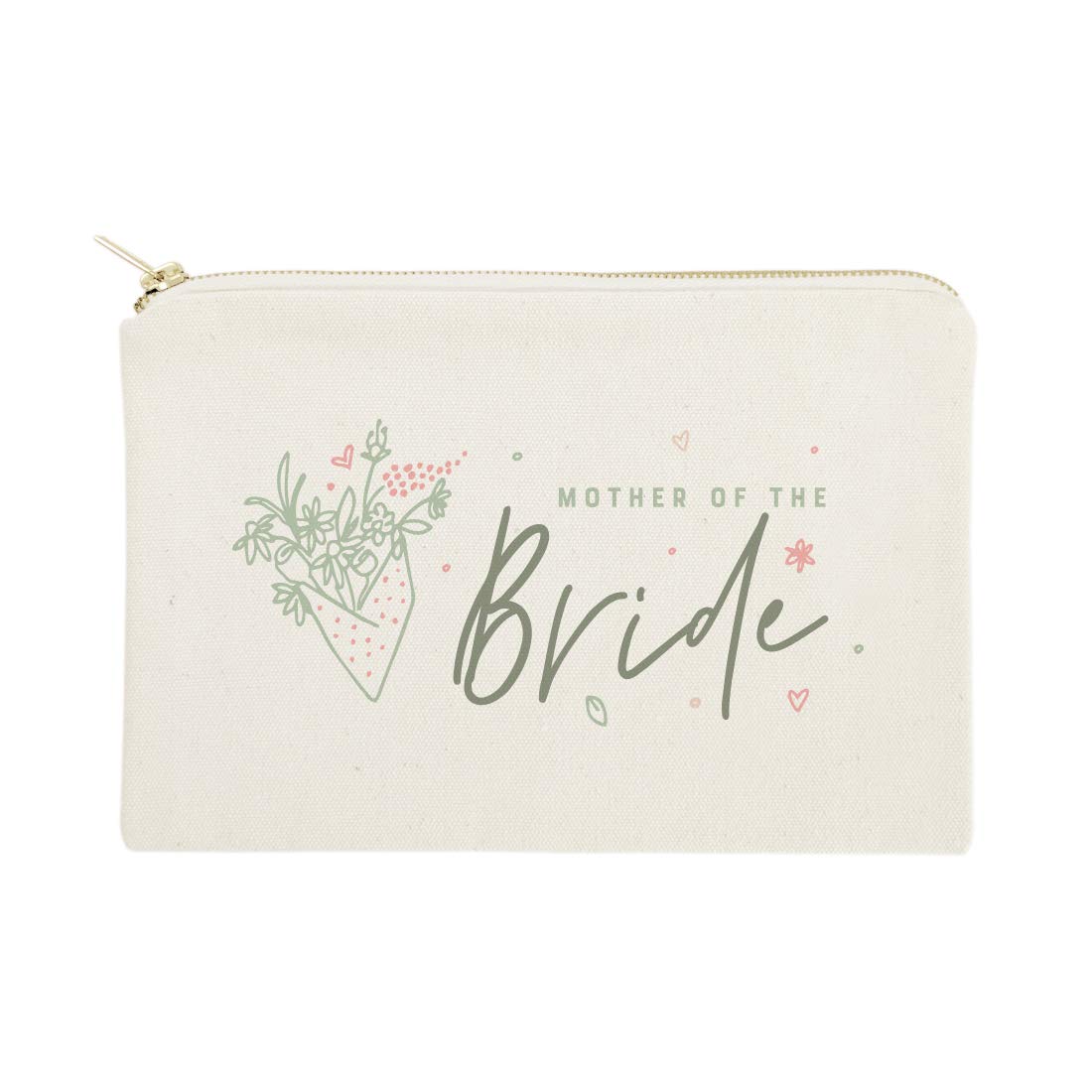 The Cotton & Canvas Co. Floral Mother of the Bride Wedding Cosmetic Bag, Bridal Party Gift and Travel Make Up Pouch