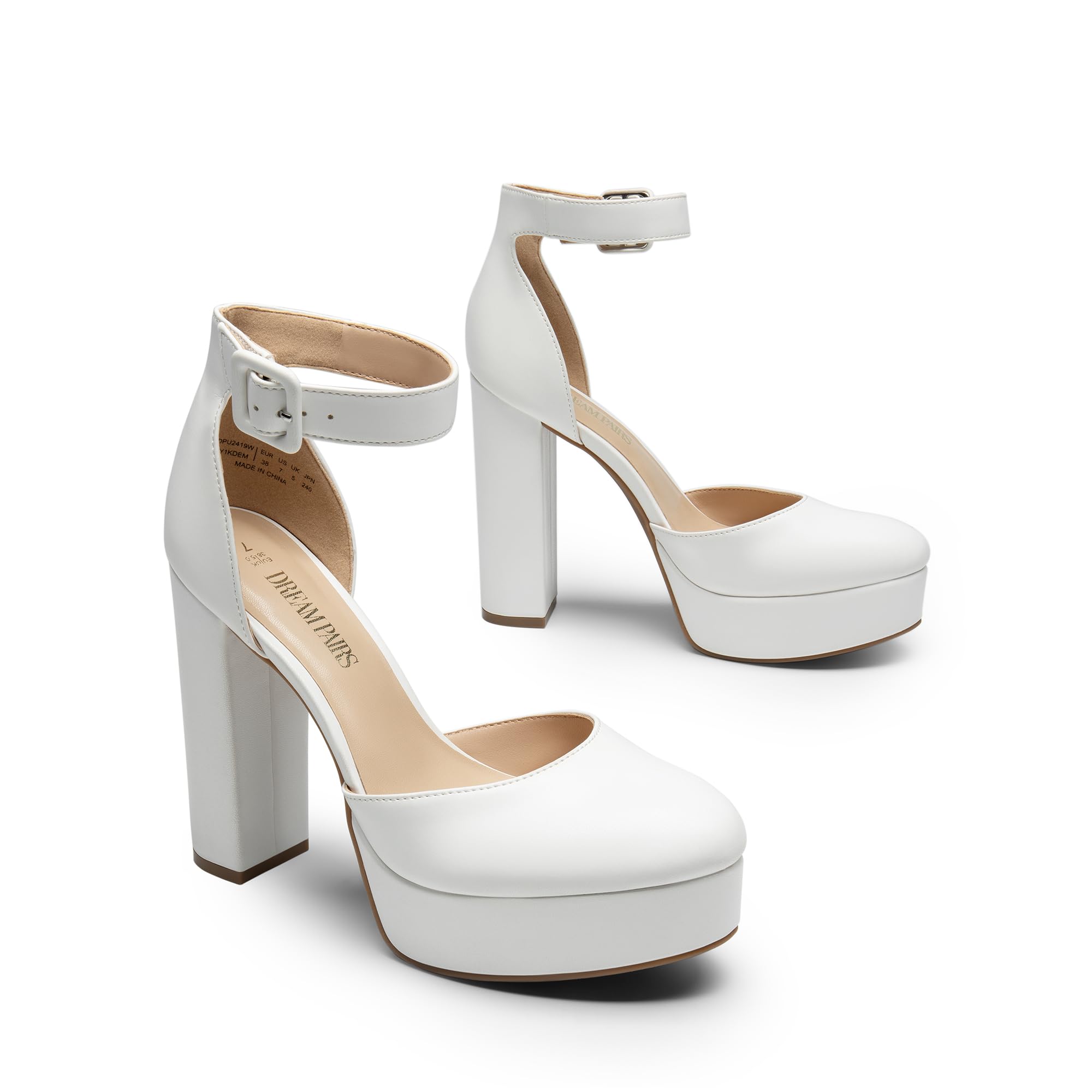 DREAM PAIRS Escarpins Femme Talon Haut Sexy, Chaussures à Talon Plateforme, Look Élégant pour Travail, Sortie ou Cérémonie Confort et Style