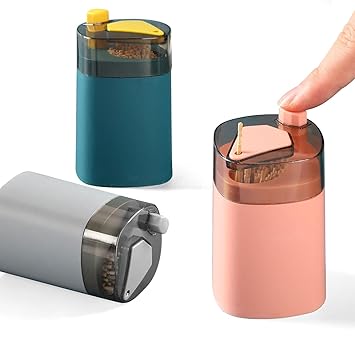 Aaravi exports Toothpick Holder Dispenser, Pop-Up Automatic Toothpick Dispenser for Kitchen Restaurant Thickening Toothpicks Container, Pocket Novelty, Sturdy Safe, Storage Box (Multi Color)