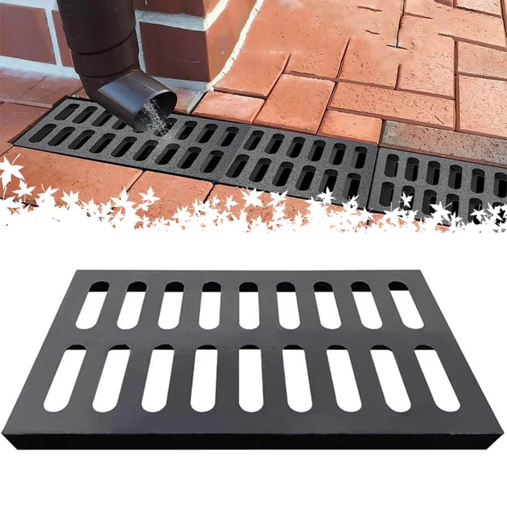 Rejilla de drenaje para patio exterior fabricada en hierro fundido con relieve seguro