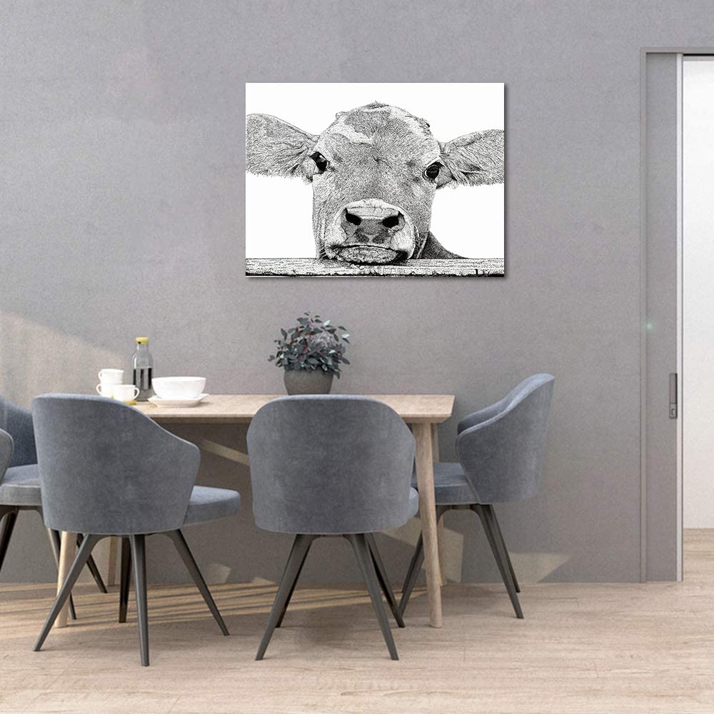 ローソンの牛のアート Amazon.co.jp: かわいい牛のアートプリント 白黒牛のウォールアート