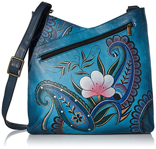 Image of Anna by Anuschka Women's Women's Original Genuine Leather Hand-painted V Top Large Crossbody - Leather Handbag for Women