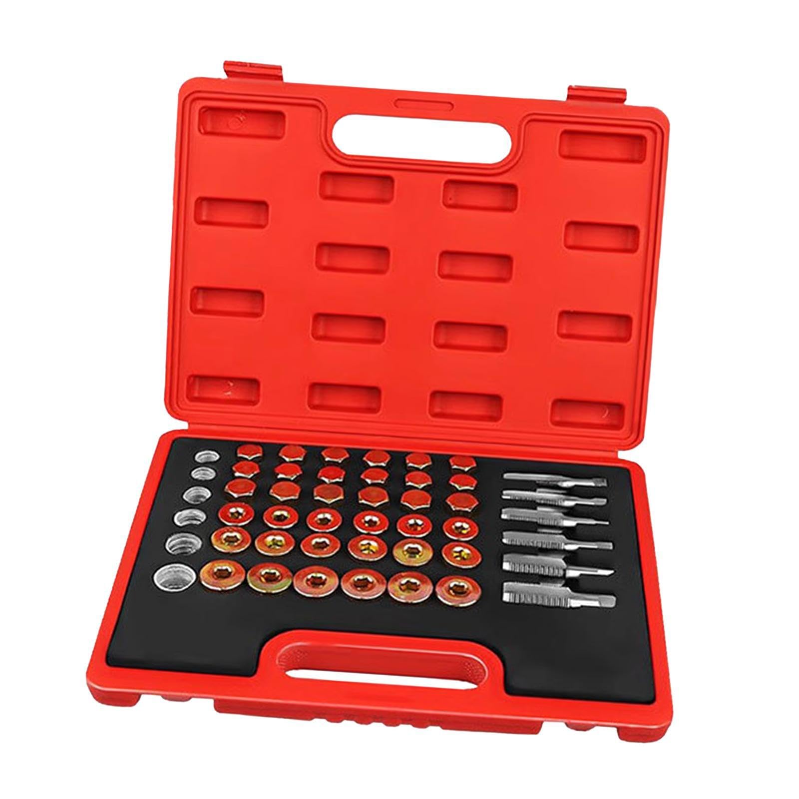 VUIUYOIES Set di 114 Utensili per Tappi di Scarico, Kit di Riparazione efficiente per Riparare Le filettature della Coppa dell'olio. Il Kit di Riparazione delle