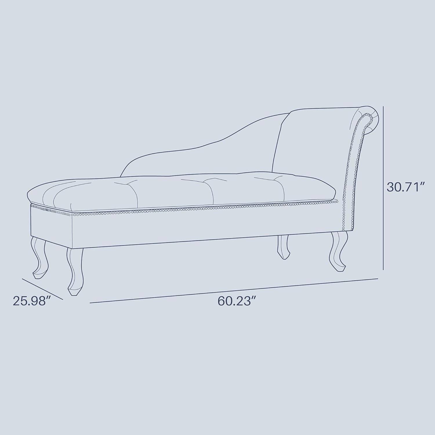 BELLEZE Modern Tufted Velvet Chaise Lounge with Storage, Elegant Victorian Vintage Style Upholstered Couch for Bedroom or Living Room - Memphis (Black) : Home & Kitchen