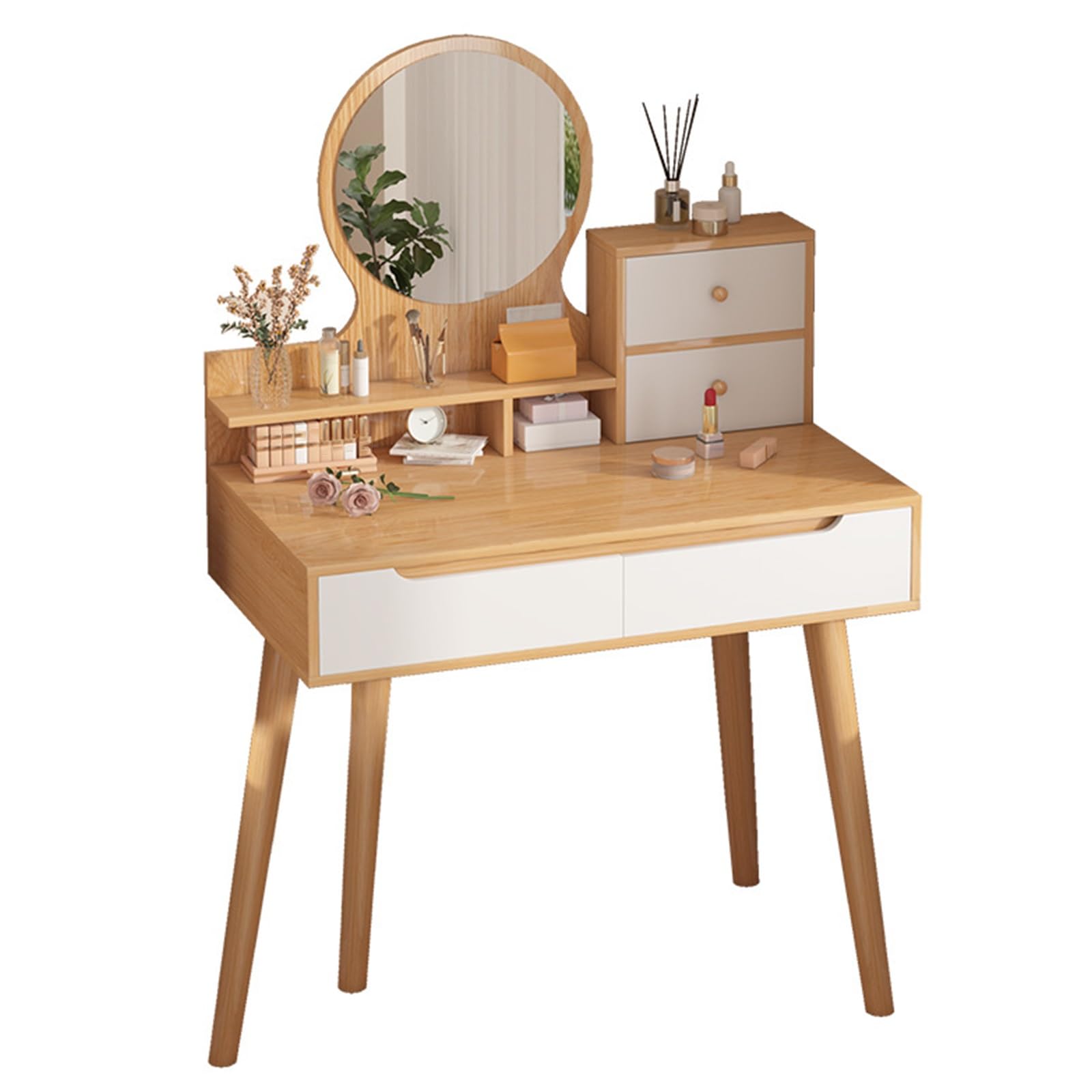 チューリップ　アンファン　引き出し付卓上鏡　鏡台 チューリップ様専用 アンファン 引き出し付卓上鏡 鏡台 - メルカリ