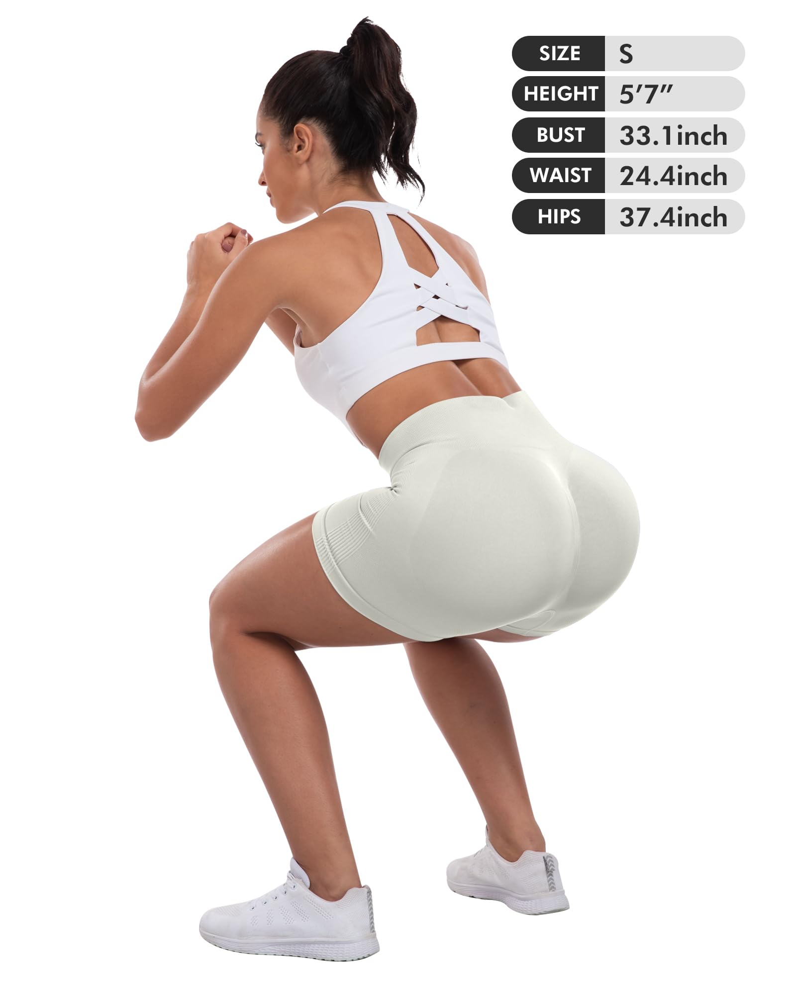 ATHVOTAR Short d'entraînement pour femme : short de sport taille haute sans couture pour le sport, la course à pied